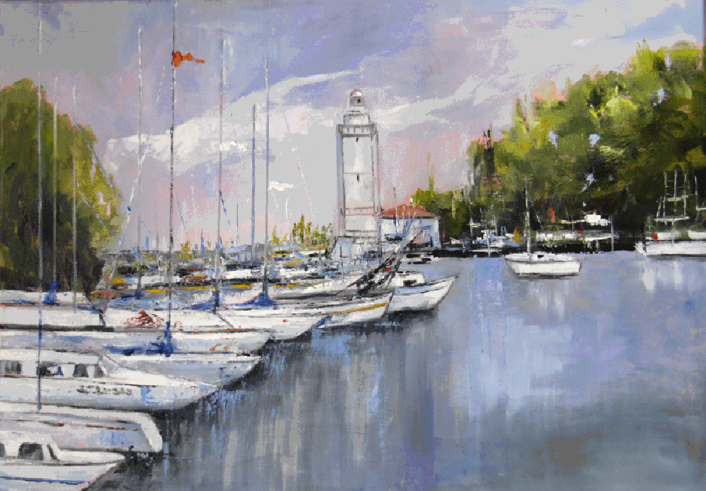 Porto di Rimini (Rimini harbor) Leonetta Rossi -painter