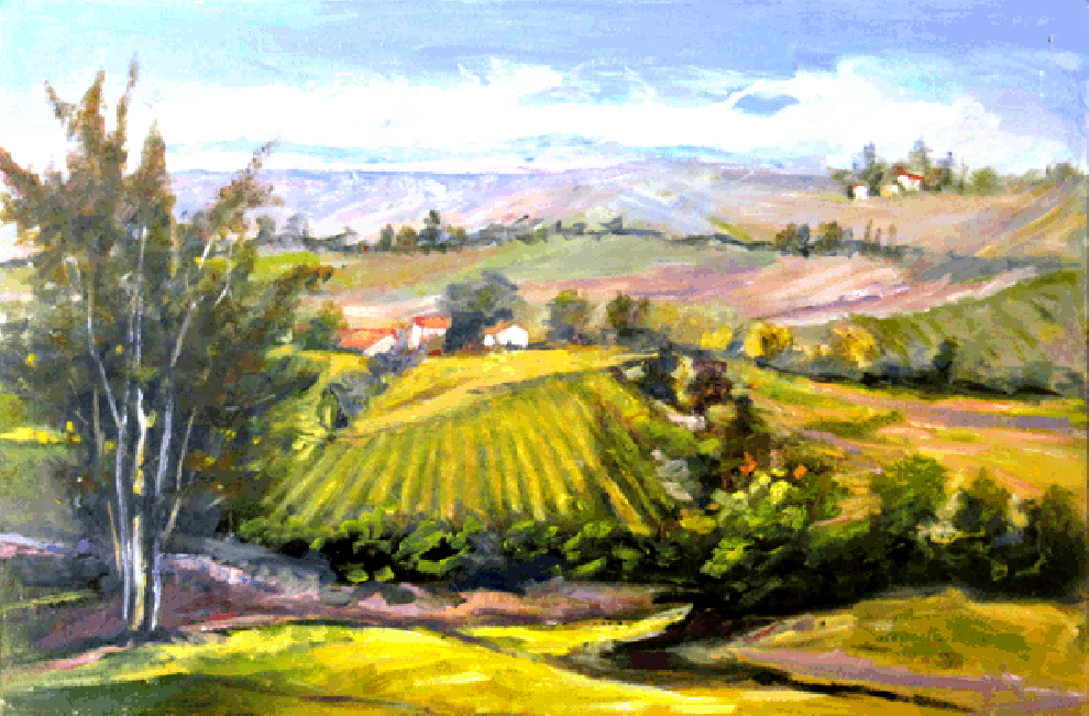 primavera-in-collina-( spring in the hills) Leonetta Rossi painter