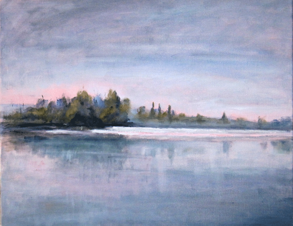 tramonto sul fiume (Sunset on the river) Leonetta Rossi painter