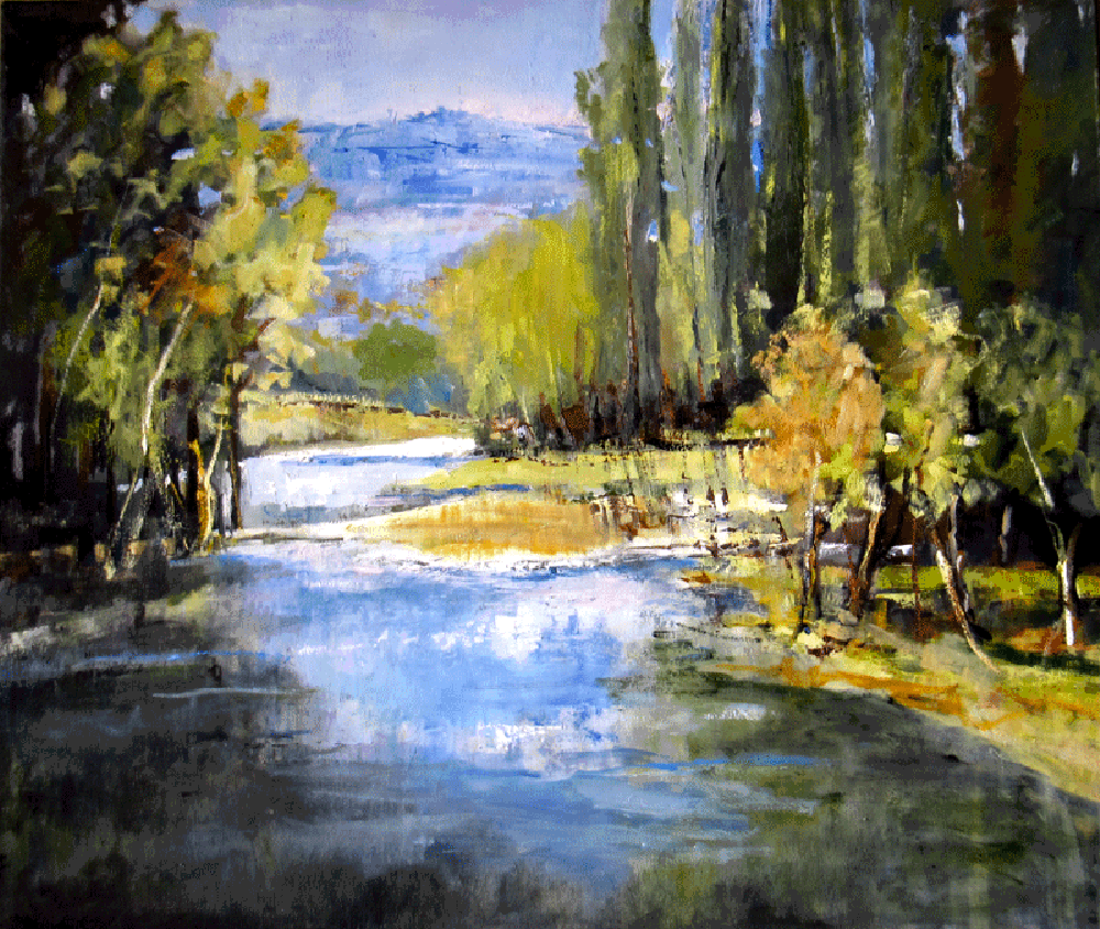 veduta del fiume Marecchia(view of the Marecchia river) Leonetta Rossi painter