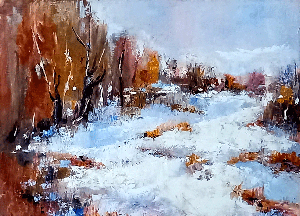 Nevicata (snowfall) Leonetta Rossi painter