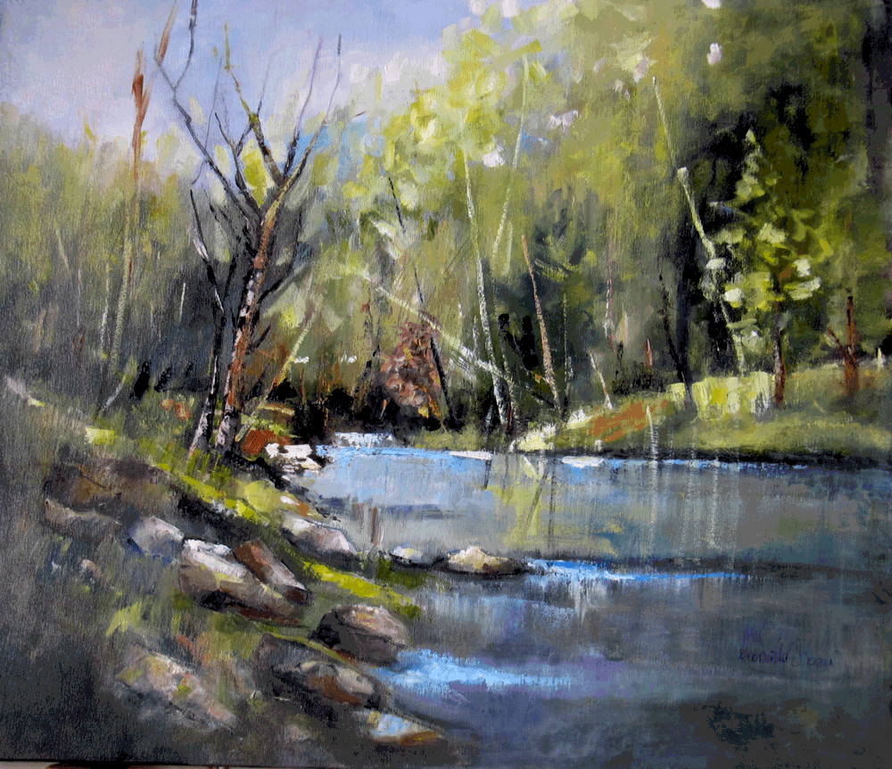 autunno-sul-fiume-(river in autumn) Leonetta Rossi painter