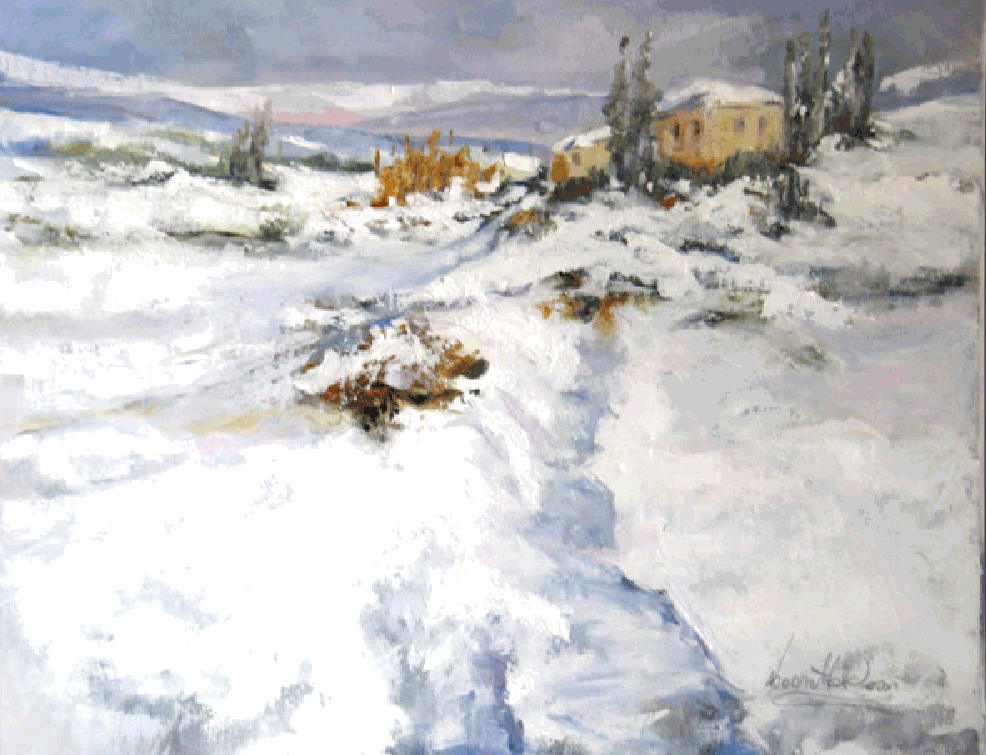 Neve in collina(snow hill)  Leonetta Rossi painter