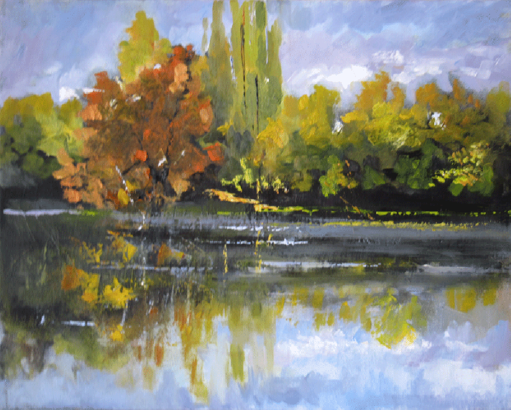 Riflessi sul lago -(reflections on the lake) Leonetta Rossi painter