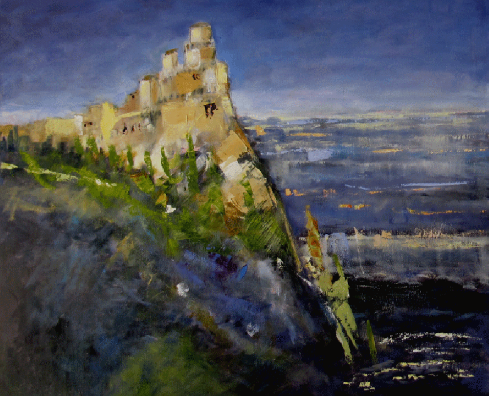 San Sarino di notte(San Marino by night) Leoenetta Rossi painter