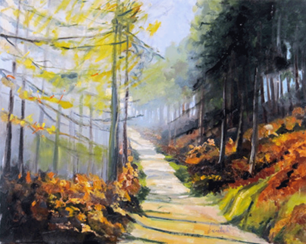 sentiero-nel-bosco  (path-in-woods) Leonetta Rossi painter