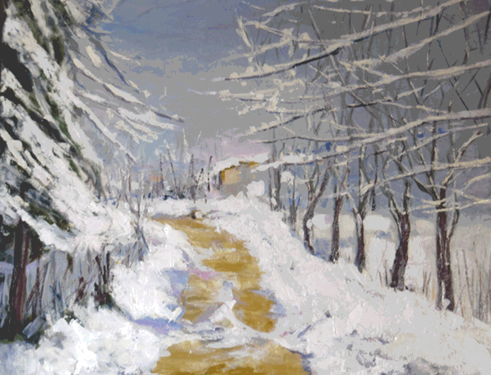 Valmarecchia in inverno( Valmarecchia in winter) Leonetta Rossi Painter