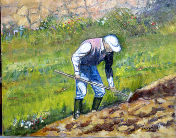 L\'agricoltore  cm 40 x 50 (The farmer) Leonetta Rossi painter
